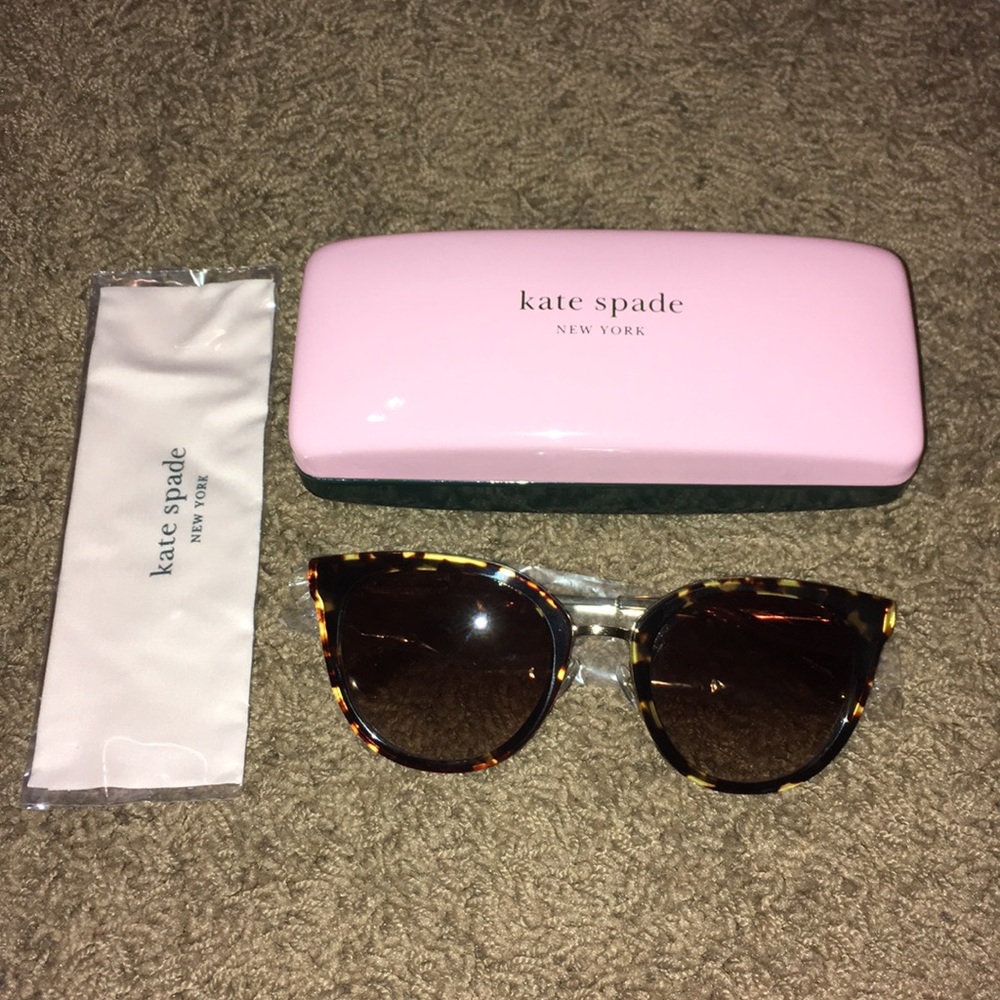 Kate Spade Jazzlyn Havana Gold Cat-Eye Sunglasses - Picture 5 of 8